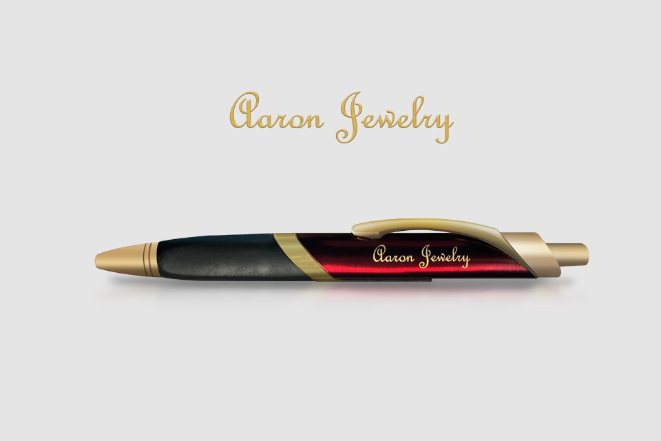 Лазерная гравировка на ручках для сотрудников ювелирной компании Aaron Jewelry